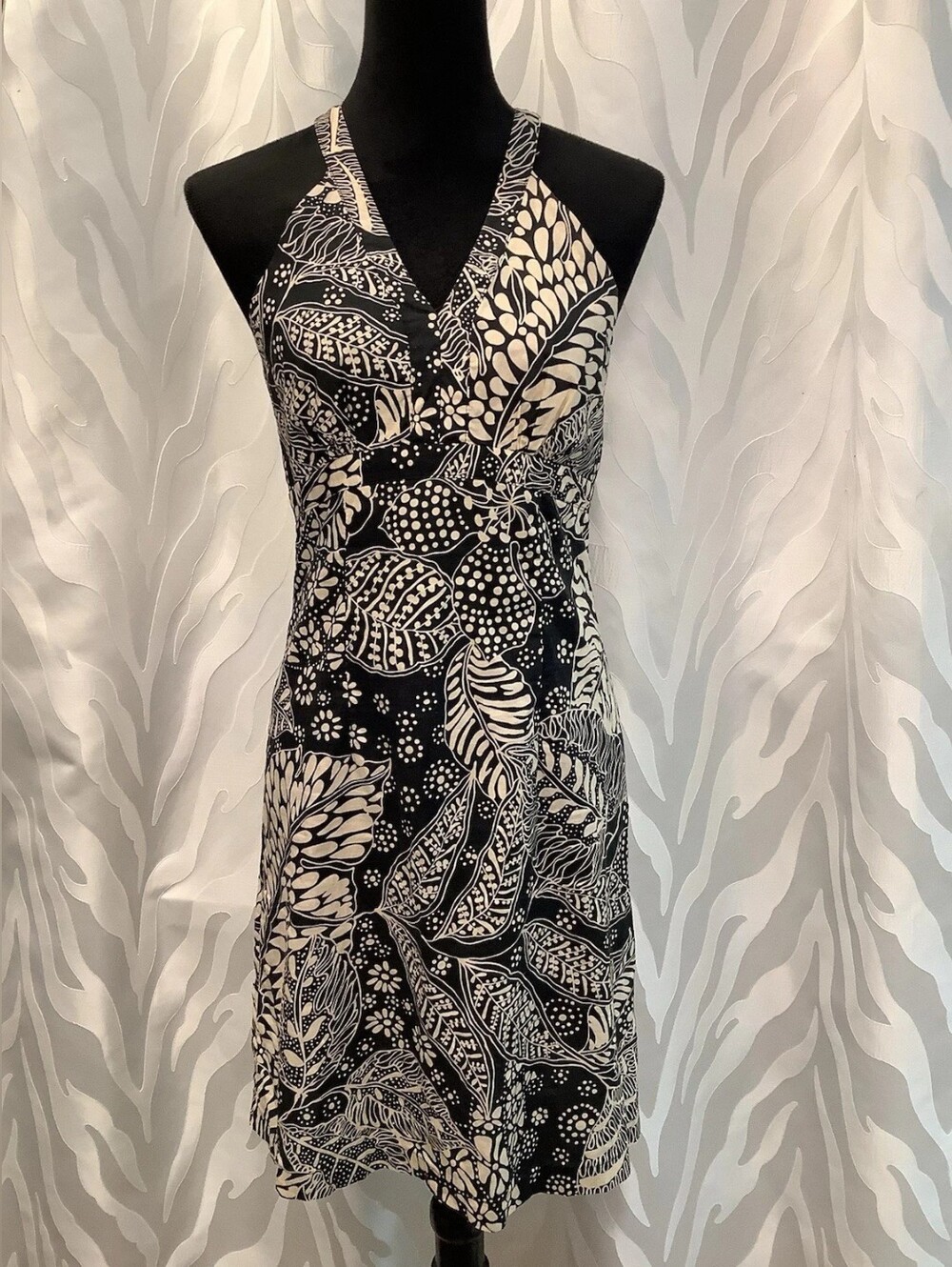Black & White Halter Dress